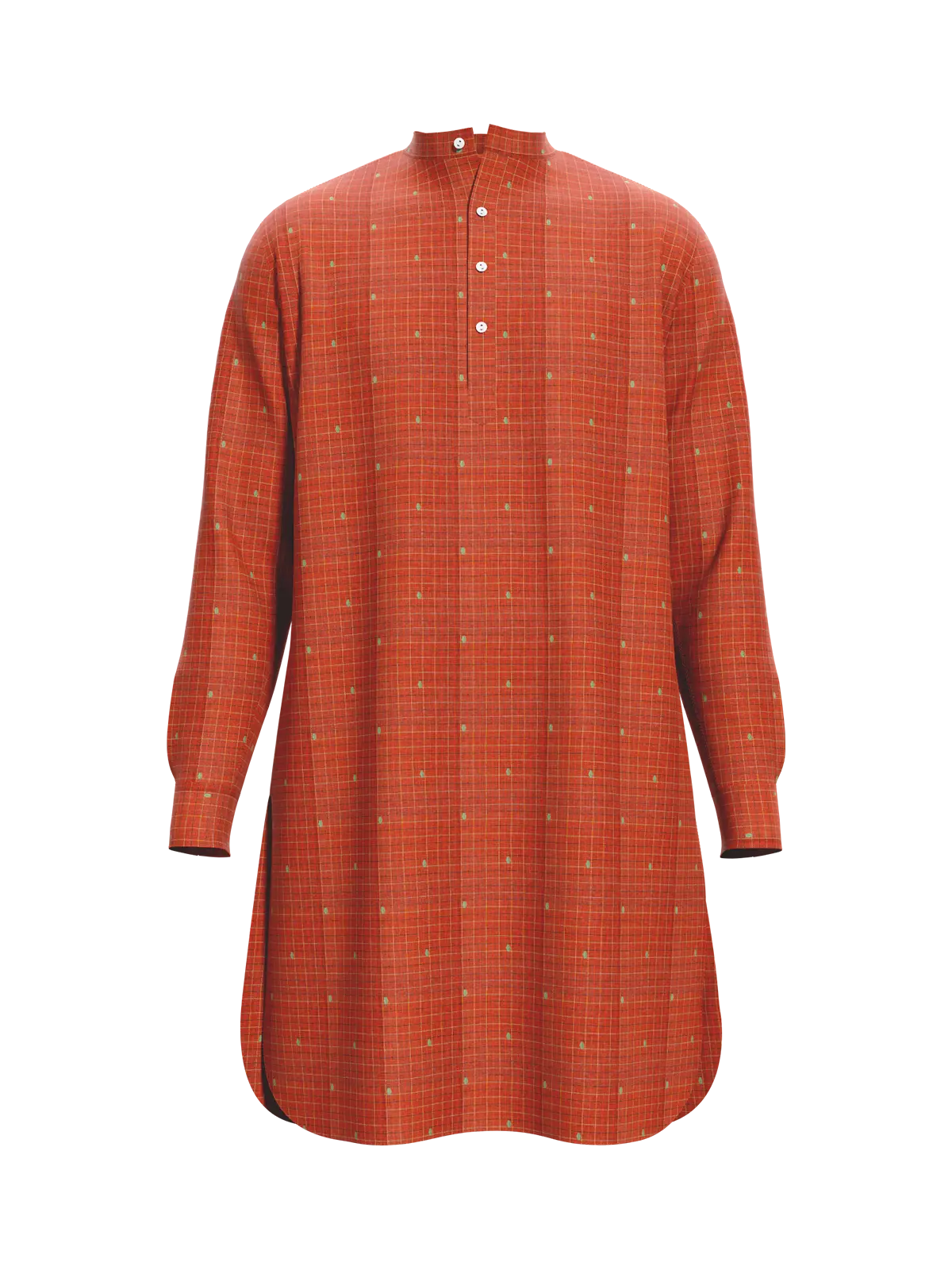Crimson Loom-Textured Cotton Apparel