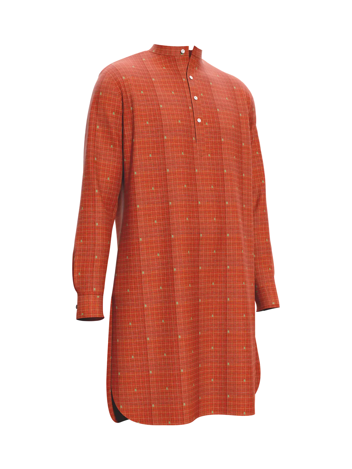 Crimson Loom-Textured Cotton Apparel