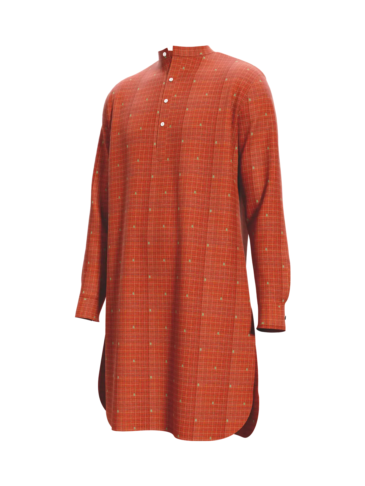 Crimson Loom-Textured Cotton Apparel